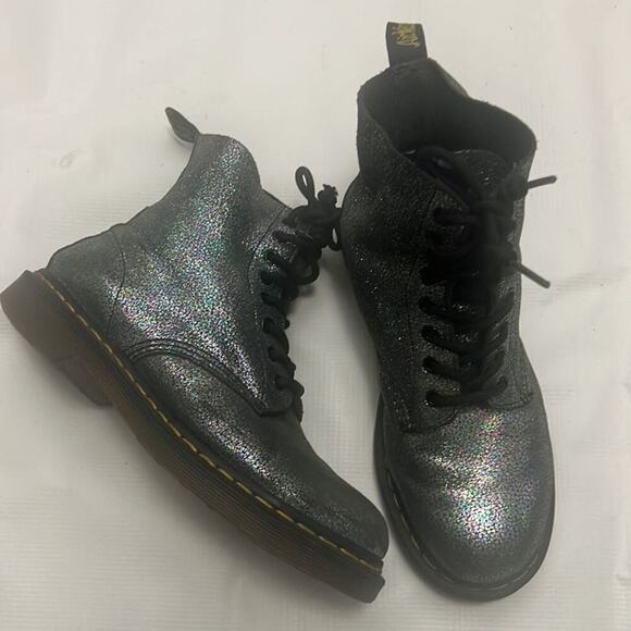 DR MARTEN 1460 PASCAL GLITTER COMBAT BOOTS SIZE 8 - Picture 3 of 8